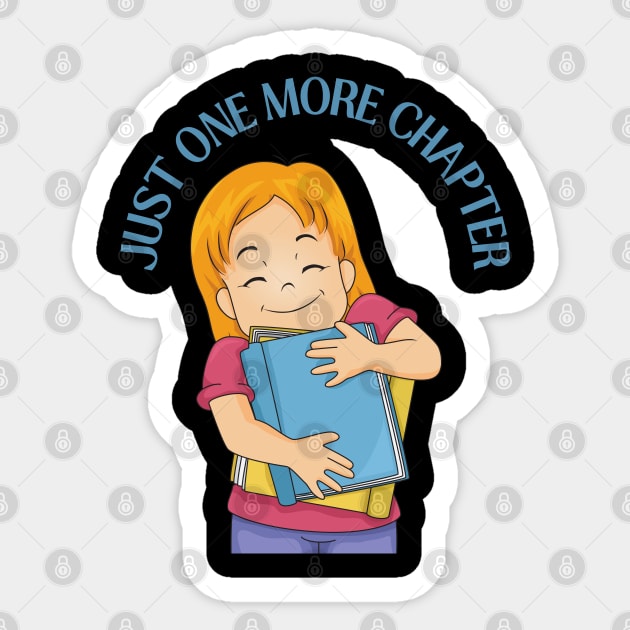 Little sister big sister reading book Just one more chapter I Love Books Bookworm Sticker by BoogieCreates